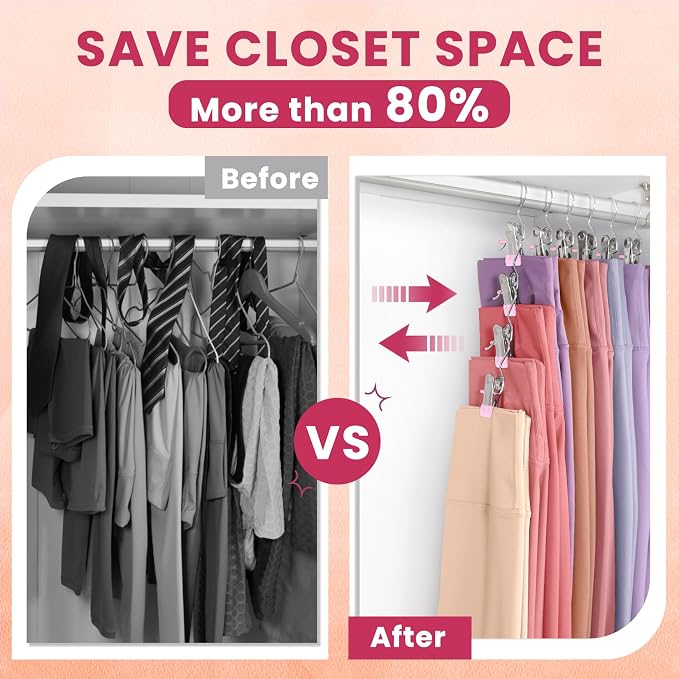 30 Pack Pants Hangers with Clip, Legging Organizer - Image 3