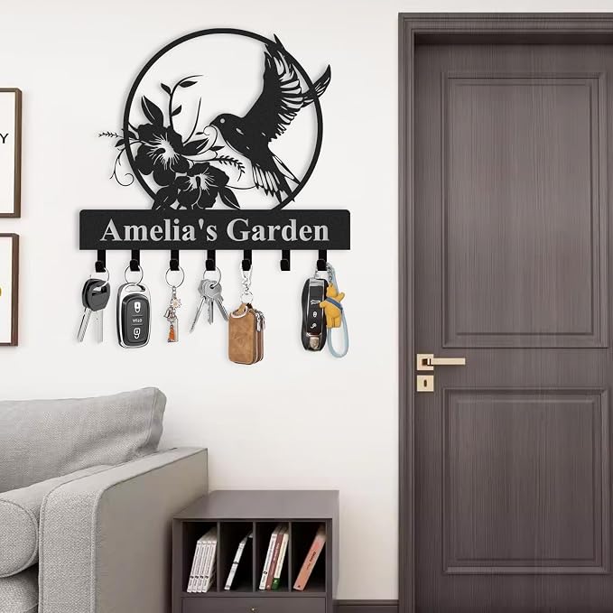 Personalized Key Holder for Wall, Custom Metal Key Holder Wall Mount - Image 2