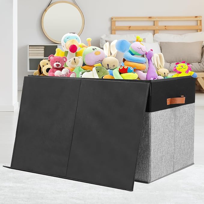 Large Toy Storage Box with Lid, Sturdy Toys Storage Chest Bin Organizer Basket - Image 2