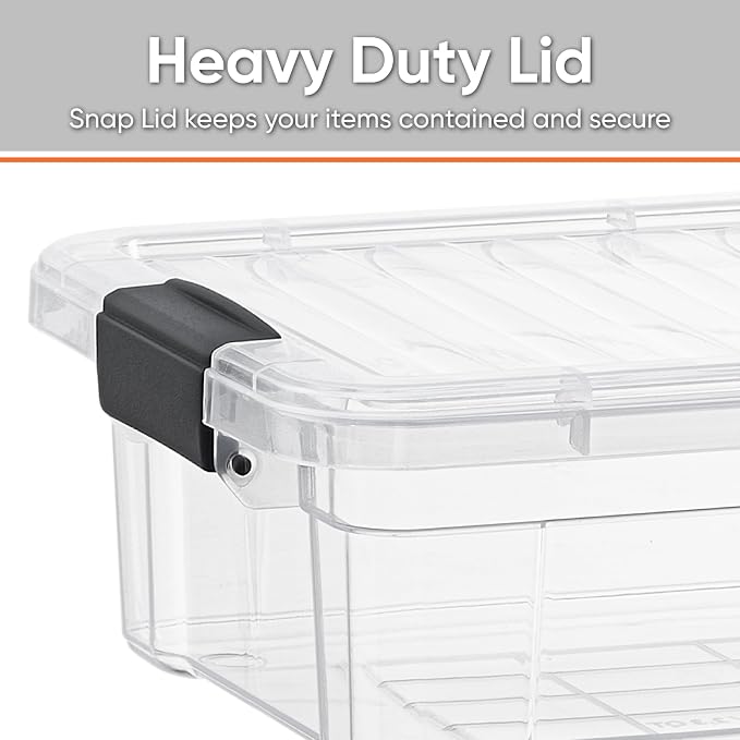 Superio Storage Bins with Lids- 8 Pack, 6.6 Qt Clear Boxes - Image 9