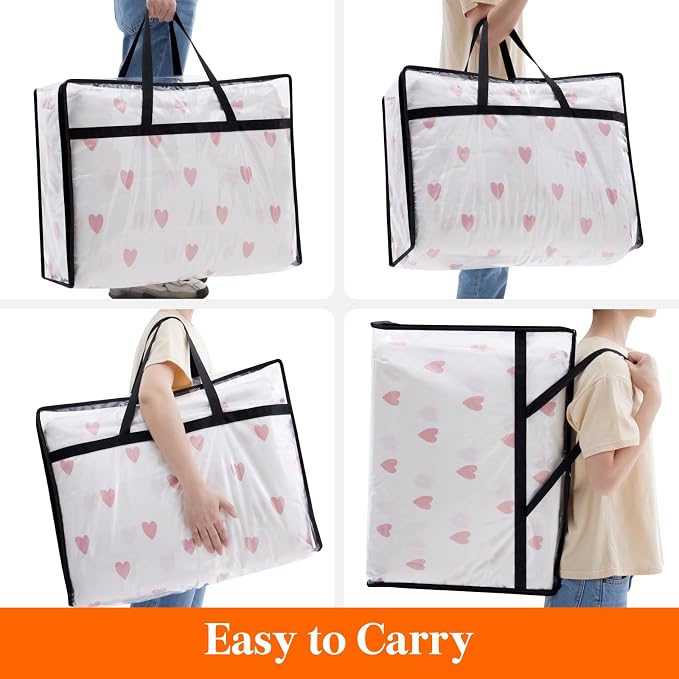 Lifewit 8 Pack Clear Clothes Storage Bags, 75L Large Plastic Blanket Storage - Image 5