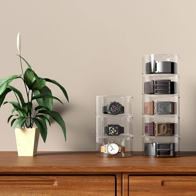 NIUBEE Belt Organizer, Acrylic 5 Layers Belt Case Storage Holder and Display - Image 6