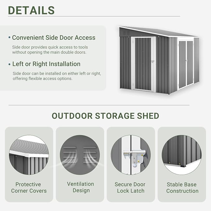 8x6 FT Outdoor Storage Shed - Image 4