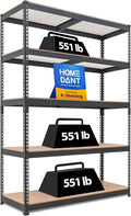 HOMEDANT 5 Tier Storage Shelves Adjustable Laminated Boltless Garage Metal by TheBestOrganizingSolution
