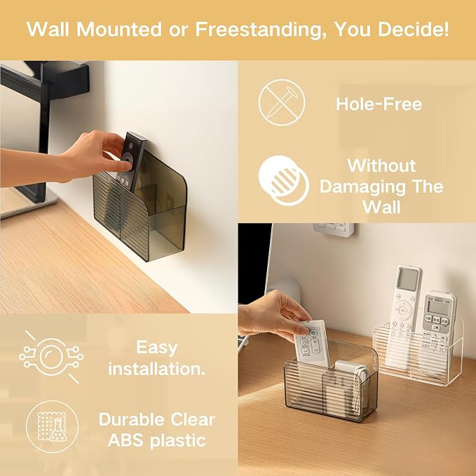 LINFIDITE Adhesive TV Remote Control Holder Wall Mount TV Remote Holder - Image 7