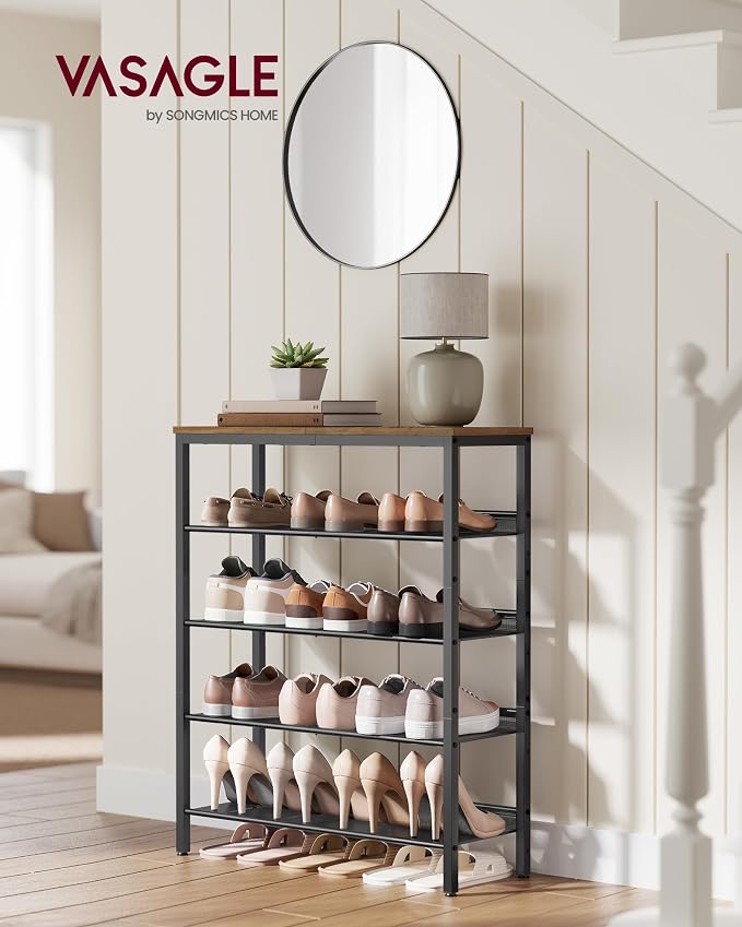VASAGLE Shoe Rack for Entryway, 5-Tier Shoe Rack Organizer - Image 2