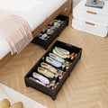 Bamboo Under Bed Storage Containers, Rolling Underbed Organizer by WisuceHome