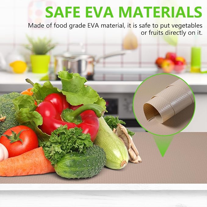 Beige Shelf Liners for Kitchen Cabinets Non Adhesive Drawer Liner for Bathroom - Image 2