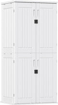 Outdoor Storage Cabinet with 4 Shelves, 31.5" x 23.23" x 66.22" White by ZYJOYY