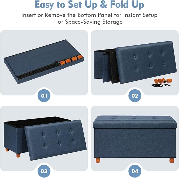 PINPLUS Linen Coffee Table Ottoman - Image 6