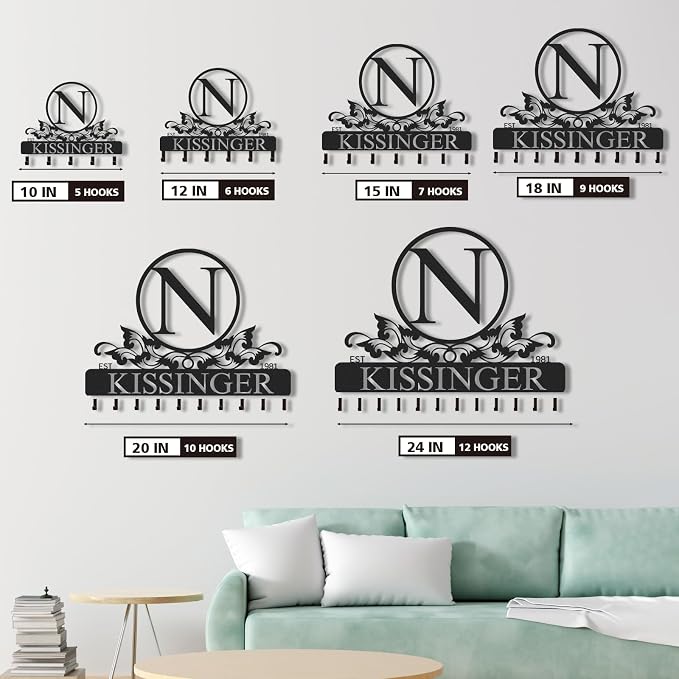 Personalized Key Holder for Wall, Key Holder Wall Mount, Custom Name Coat Rack - Image 6