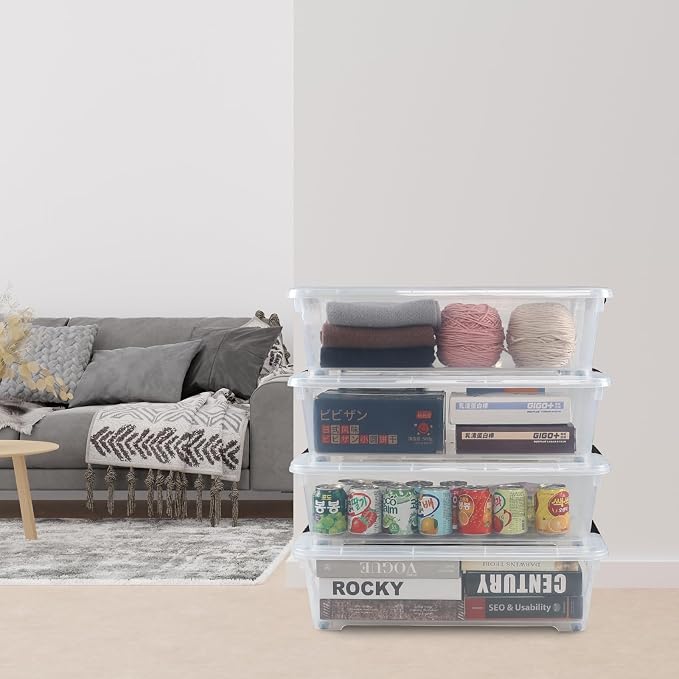 Saedy 20 L Clear Under Bed Storage Bins - Image 6