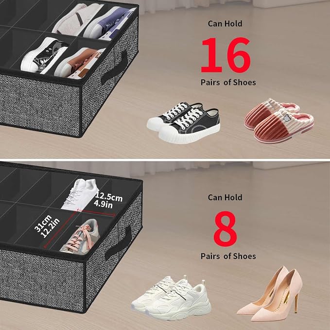 Onlyeasy Sturdy Under Bed Shoe Storage Solution Organizer - Image 8