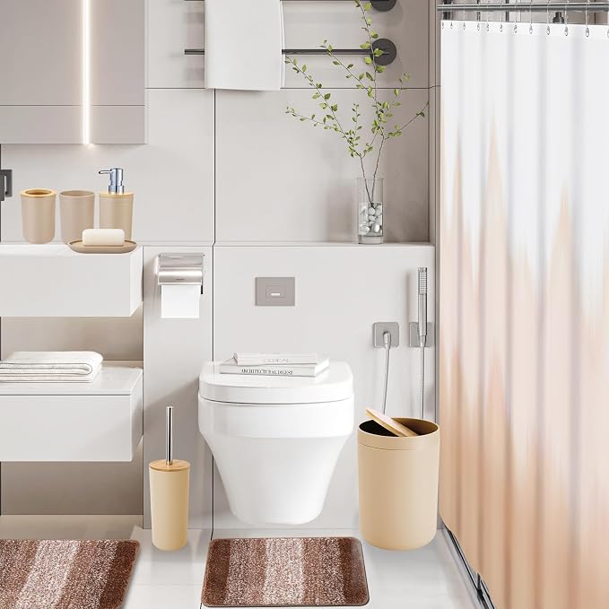 iMucci Bathroom Accessories Beige Bathroom Sets - Image 9