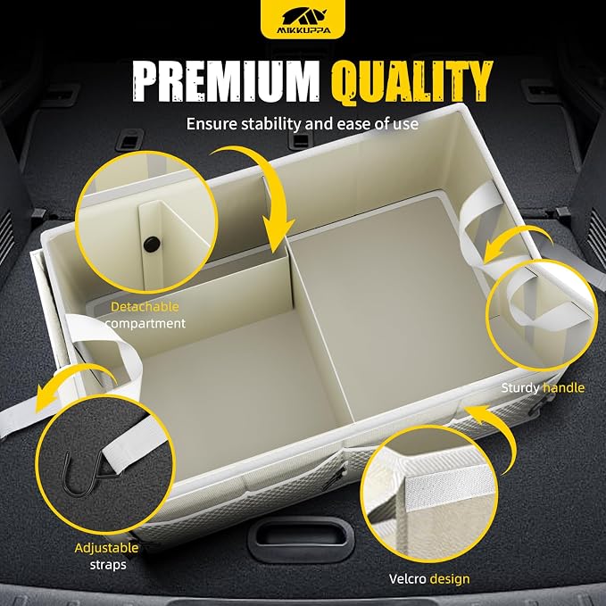 MIKKUPPA Car Trunk Organizer - 65L Collapsible Trunk Organizer - Image 4