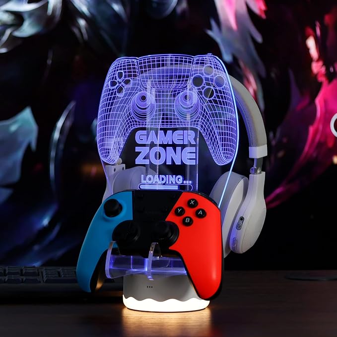 YuanDian Light up Headphone Controller Holder, 16 Colors 3D LED Lights Gamepad - Image 6