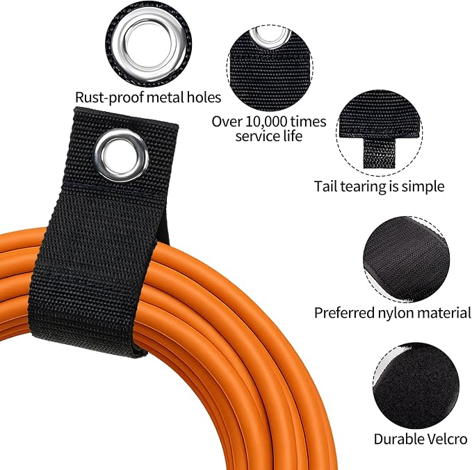 3-Pack Heavy-Duty Extension Cord Holder, Two Sizes, Durable Nylon Cable - Image 3