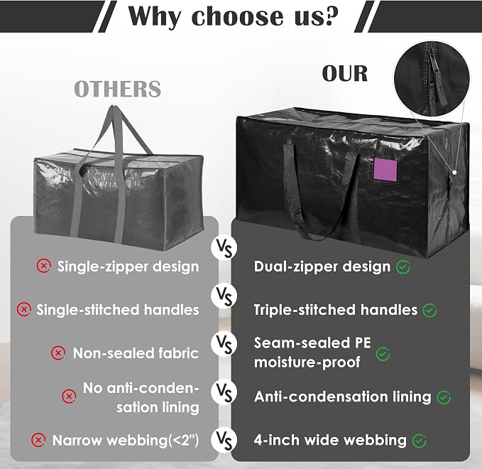 12 Pack Extra Large Heavy Duty Moving Bags - Image 9