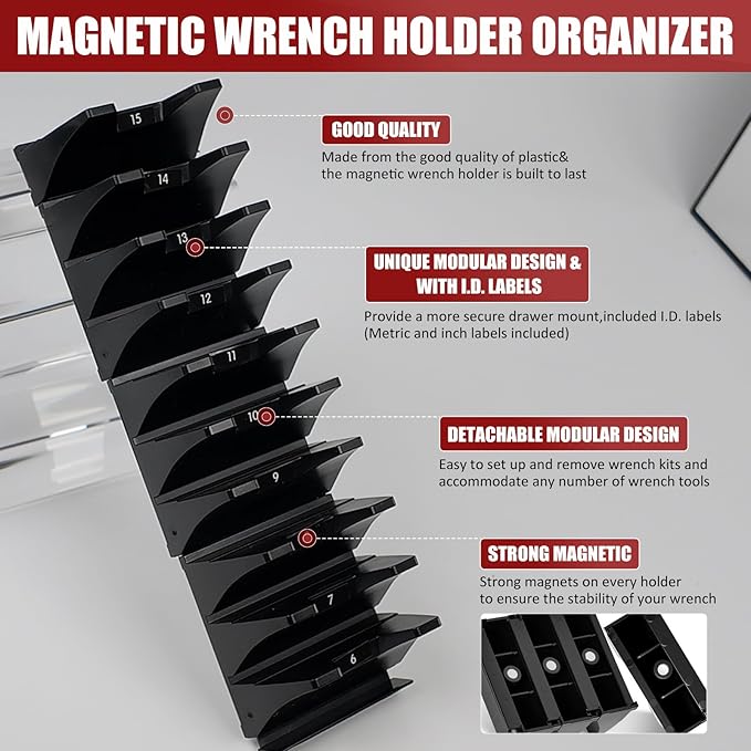 84PCS Magnetic Modular Wrench Organizer Wrench Holder - Image 6