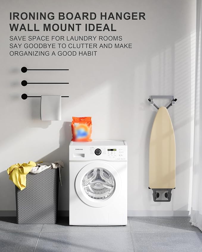 Ironing Board Hanger Wall Mount Stainless Steel, Y T Leg Ironing Board Holder - Image 4