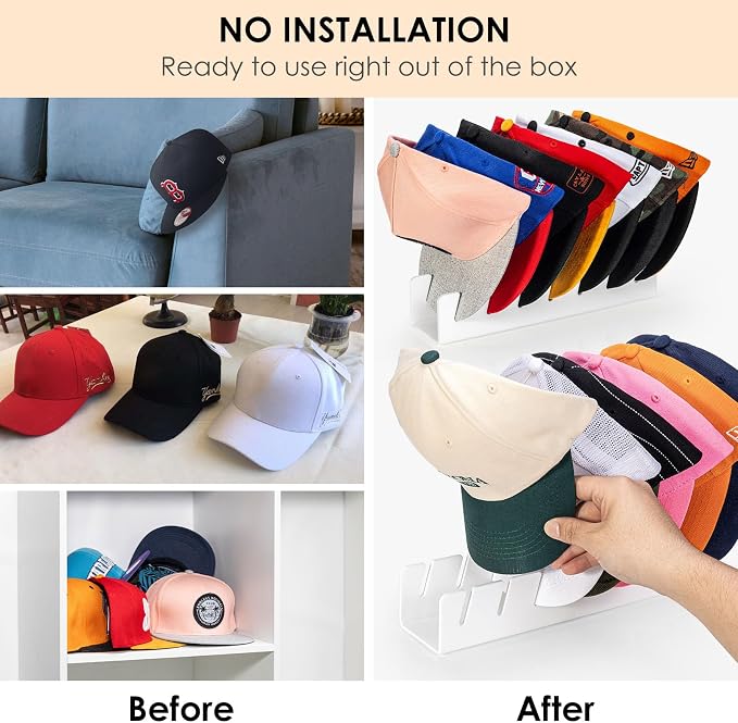 OAPRIRE Hat Stand for Baseball Caps Display and Organizer, No Install Acrylic - Image 4