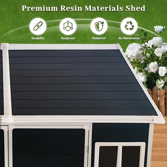 8x4ft Resin Outdoor Storage Shed - Image 4