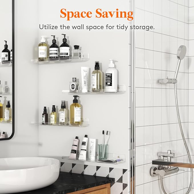 Lifewit Floating Shelves for Wall, 10 Pack Clear Acrylic Shelf 15" Room Decor - Image 7