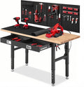 Workbench for Garage 60 x 22 Inch Adjustable Height Work Table by ENJOYWOOD