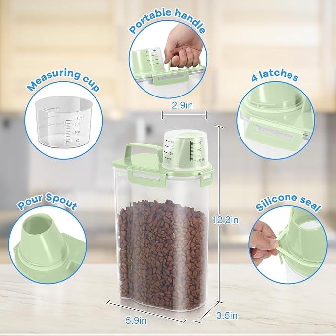 TBMax Small Dog Cat Food Storage Containers 2 Pack, Travel-Friendly Pet Food - Image 3