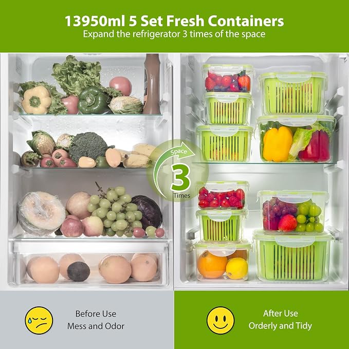 LUXEAR Fruit Vegetable Produce Storage Saver Containers - Image 3