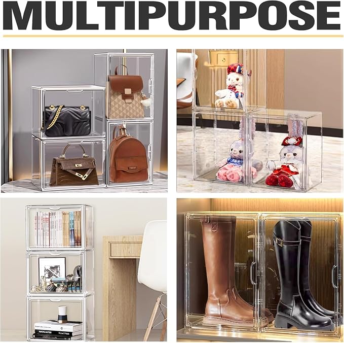 5 Pcs Super Large Acrylic Display Case Purse Handbag Storage Organizer - Image 4