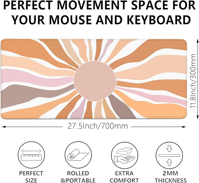 Artistic Sunlight Mouse Pad, XL Simplicity Mousepad Desk Pad - Image 3