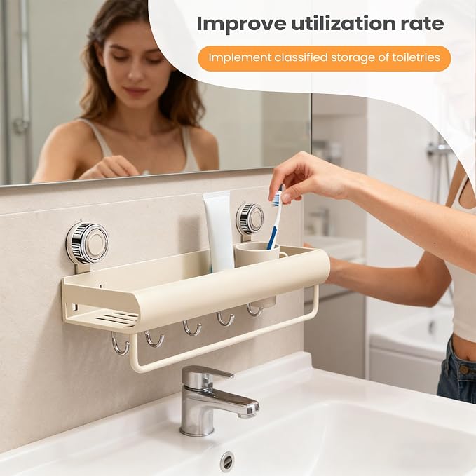 Bathroom Rack - Drill Free Shower Organizer, Rustproof Shelf, Adhesive Wall - Image 2