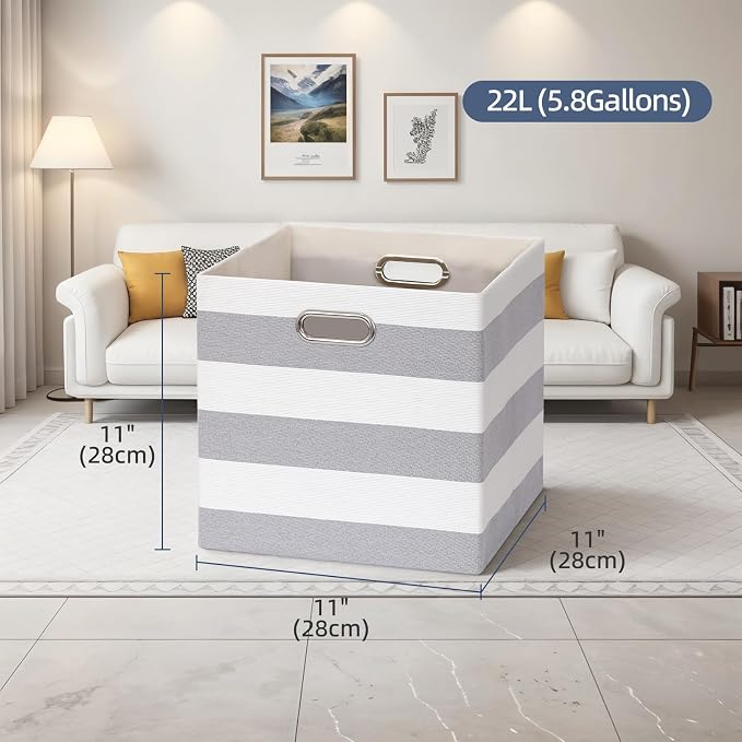11x11 Cube Storage Bins, Collapsible Fabric Storage Cubes, Cubby Storage - Image 2