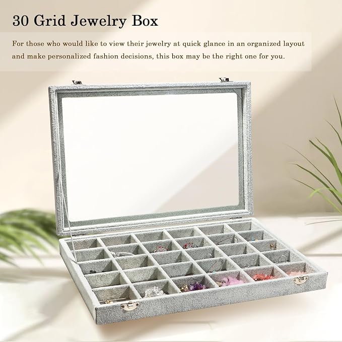 Stratalife Jewelry Organizer Jewelry Holder Storage Earring Organizer Box Tray - Image 3