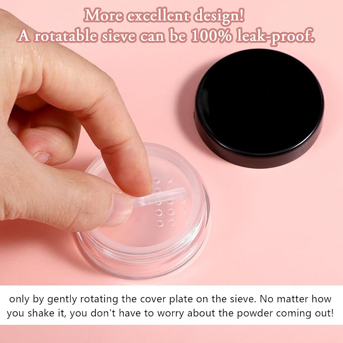 4pcs 10ml/0.34oz Plastic Empty Travel Small Loose Powder Compact Refillable - Image 4