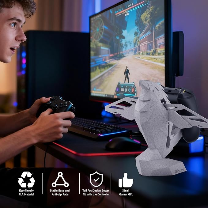 Controller Holder for Xbox/PS/Switch – Monument Marble-Style Eagle Stand - Image 4