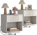 Yechen Fluted Night Stand Set 2 by Yechen