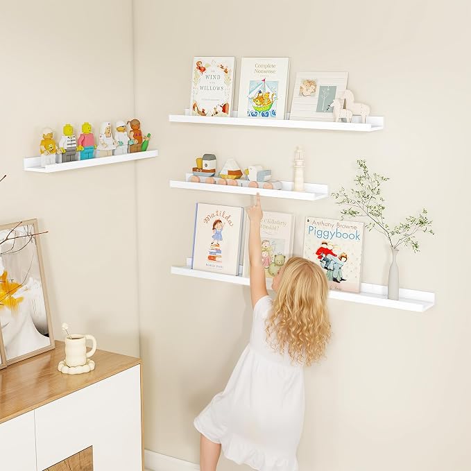 Fun Memories Picture Ledge Shelf, 36 Inch Picture Shelves - Image 6