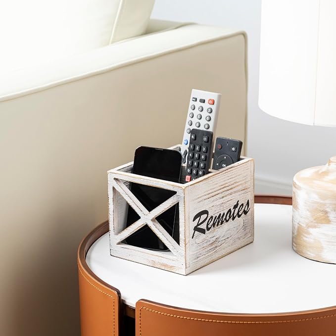 FARM IN Remote Control Holder, TV Remote Holder, Remote Caddy, Solid Wood - Image 2