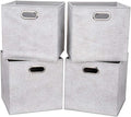 i BKGOO Cloth Storage Bins Set of 4 Thick Fabric Drawers Foldable Cubes Basket by iBKGOO