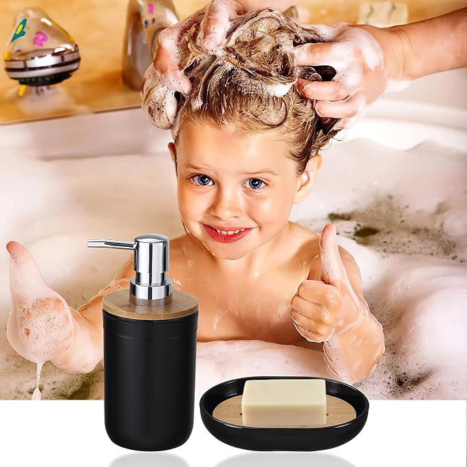 iMucci 9Pcs Black Bathroom Accessories Set - Image 5