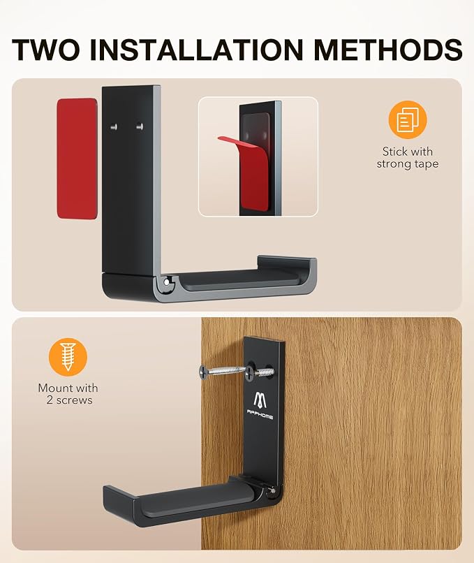 Headphone Stand Hanger Foldable Wall Hooks, Save Space Durable Aluminum Headset - Image 4