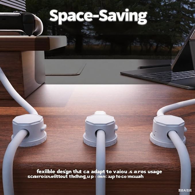 6 Pack Magnetic Cord Clips, 360° Rotatable Adjustable Cable Organizer, Strong - Image 4