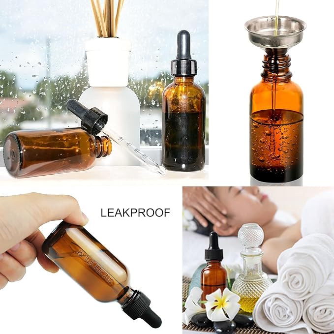 20 Pack, 2 Oz Amber Glass Dropper Bottle - Image 2