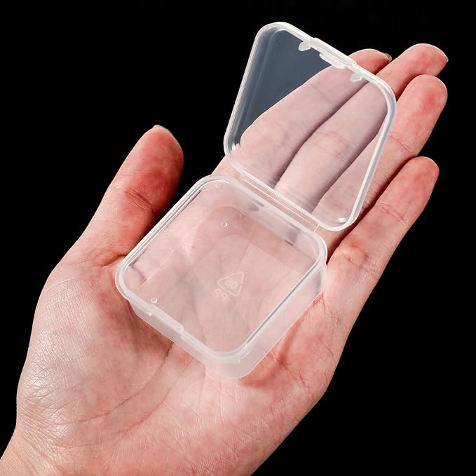 SATINIOR 48 Packs Clear Small Plastic Containers Transparent Storage Box - Image 3