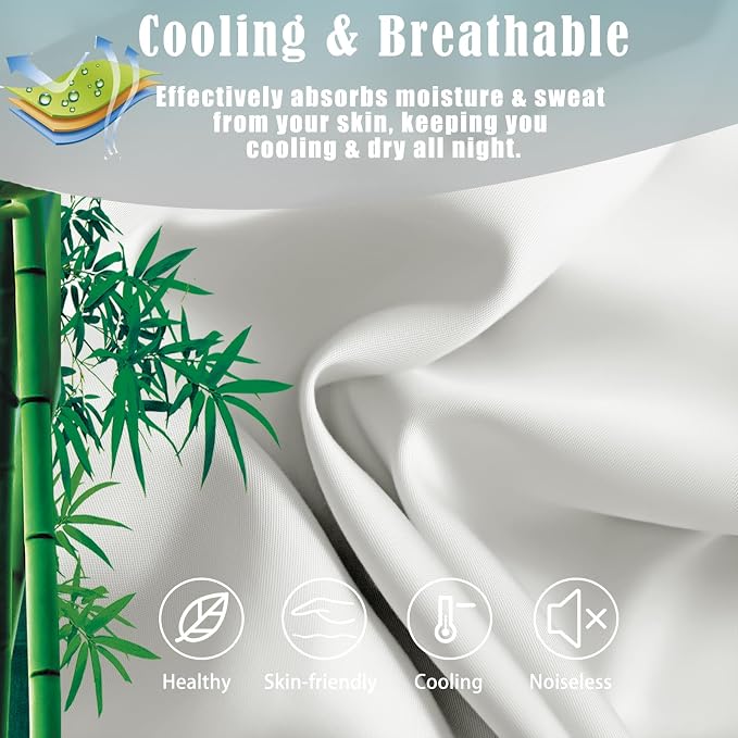 TELUS Pillow Cases Standard Size 2 Pack, Bamboo Rayon & Lyocell Pillowcase - Image 3