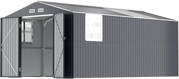 Metal Shed 10x16 FT with Floor Frame Kit, Big with Heavy-Duty Reinforced Steel - Image 8