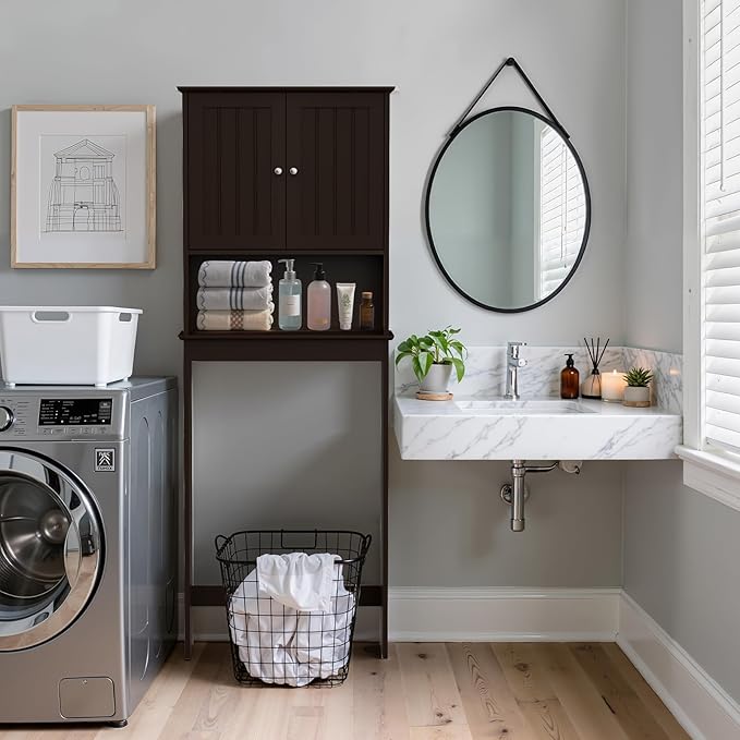 Over The Toilet Storage Cabinet, Behind Toilet Bathroom Organizer - Image 3