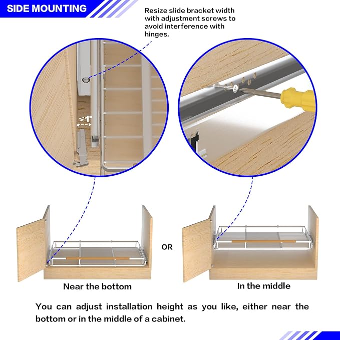Pull Out Drawer Cabinet Organizer, Expandable Slide Out Storage Shelves - Image 3